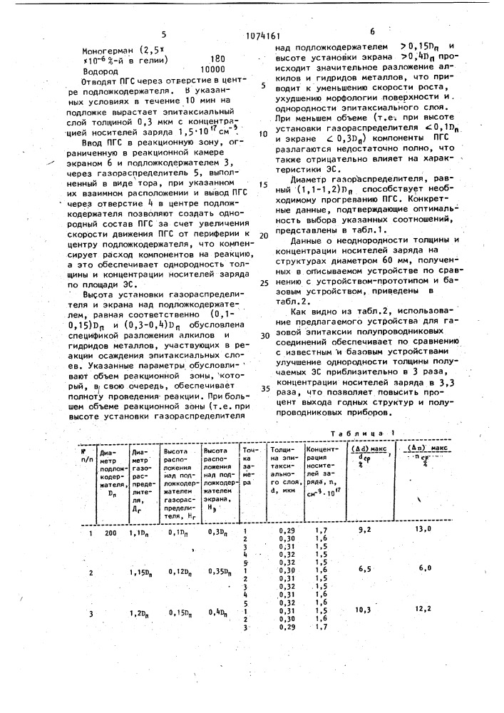 Устройство для газовой эпитаксии полупроводниковых соединений (патент 1074161)