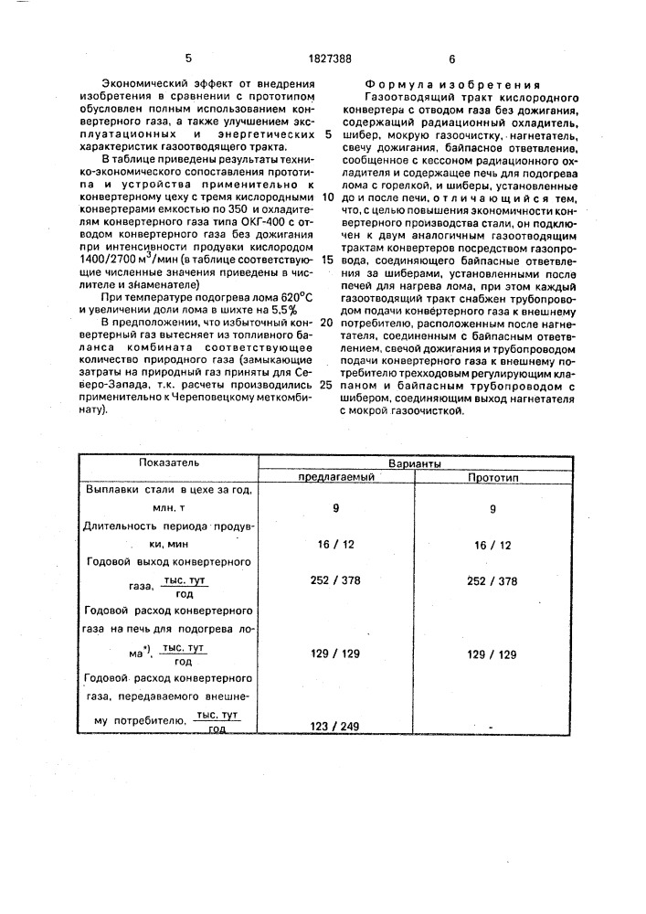 Газоотводящий тракт кислородного конвертера с отводом газа без дожигания (патент 1827388)