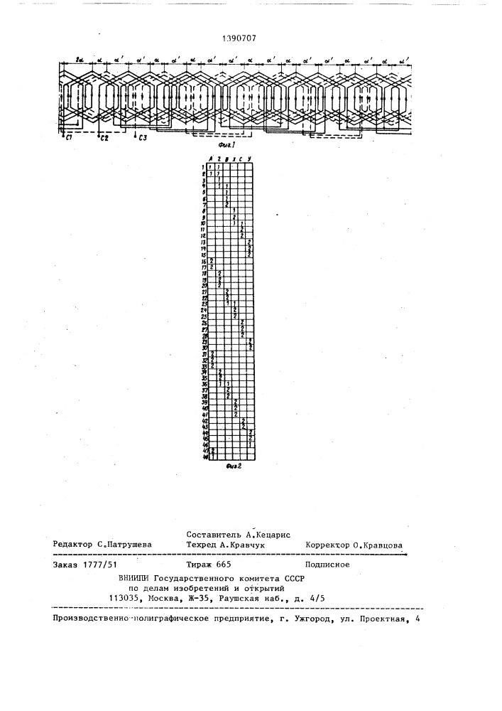 Трехфазная несимметричная обмотка электрических машин (патент 1390707)