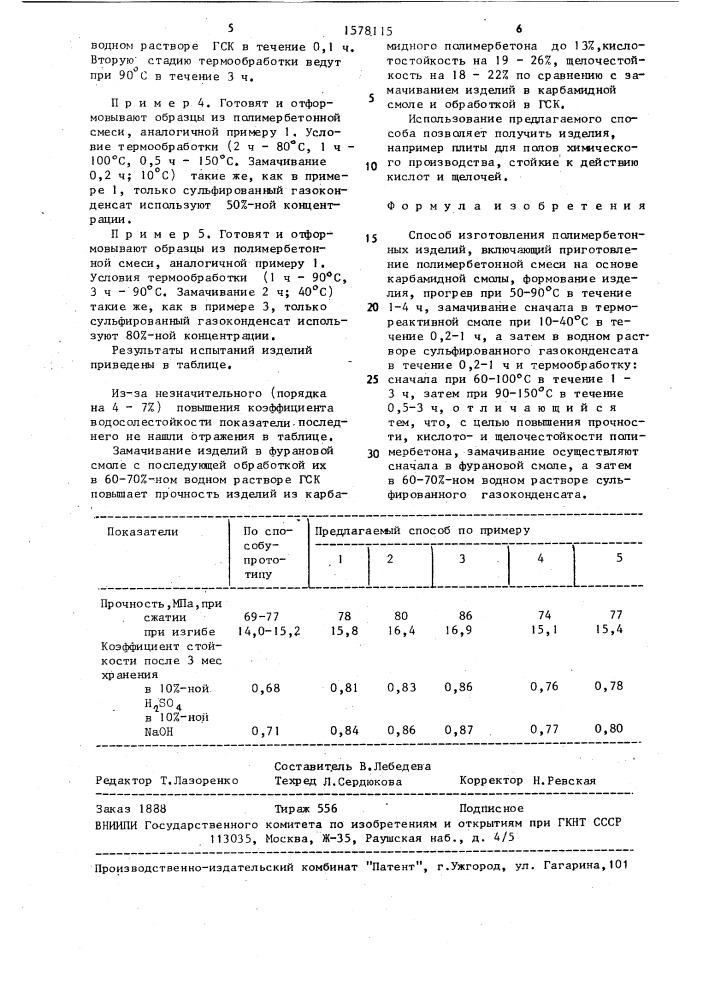 Способ изготовления полимербетонных изделий (патент 1578115)