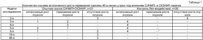 Способ лечения злокачественных опухолей легких в эксперименте (патент 2405595)