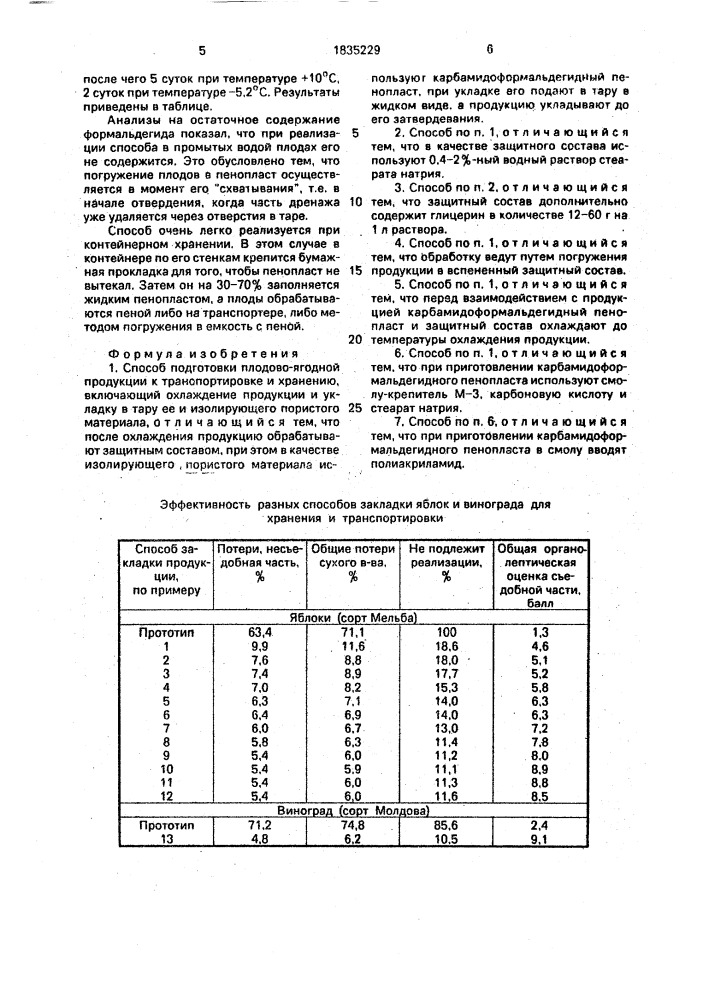 Способ подготовки плодово-ягодной продукции к транспортировке и хранению (патент 1835229)