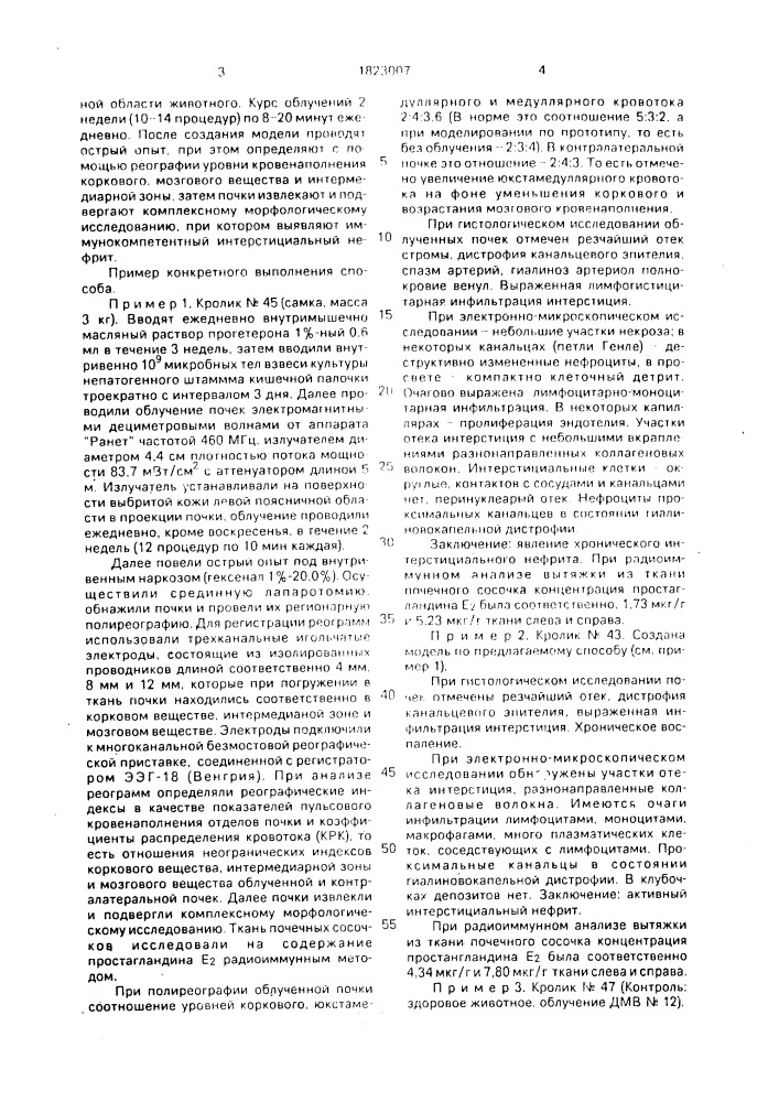 Способ моделирования интерстициального нефрита (патент 1823007)