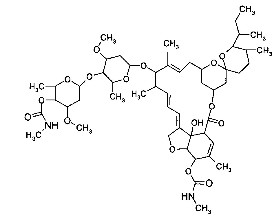 4"-о,5-о-ди(метилкарбамат)ивермектина, способ его получения и антипаразитарное средство на его основе (патент 2627277)