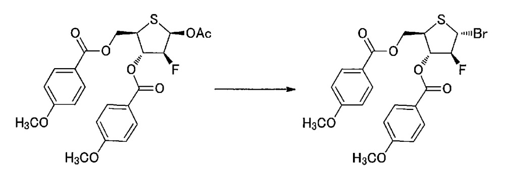 Синтетическое промежуточное соединение 1-(2-дезокси-2-фтор-4-тио-β-d-арабинофуранозил)цитозина, синтетическое промежуточное соединение тионуклеозида и способ их получения (патент 2633355)