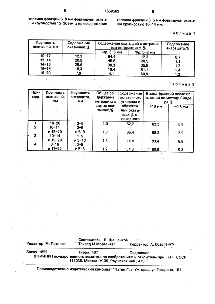 Способ получения железнорудных окатышей (патент 1659502)