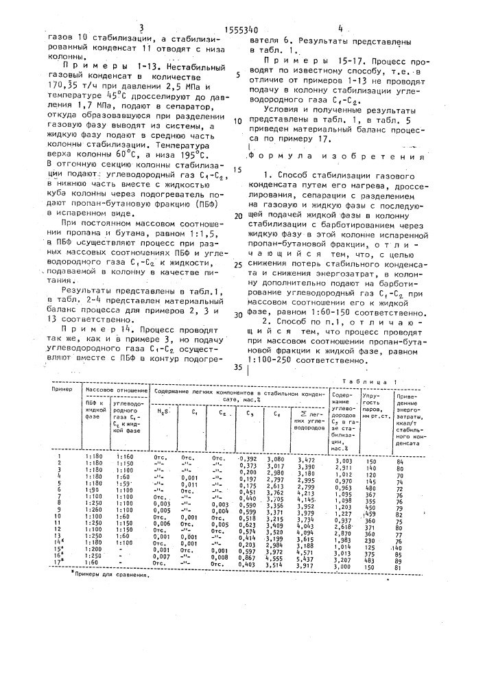 Способ стабилизации газового конденсата (патент 1555340)