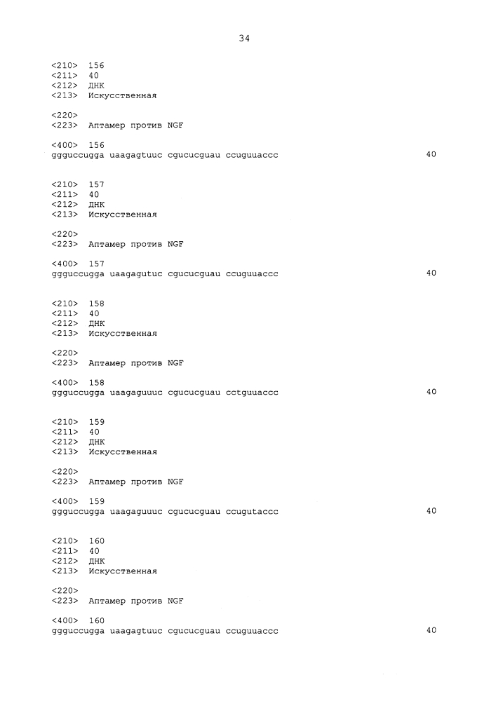 Аптамер против ngf и его применение (патент 2633510)