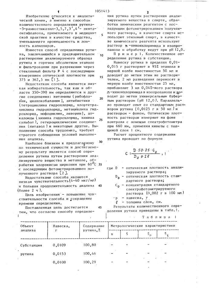 Способ определения рутина (патент 1051413)