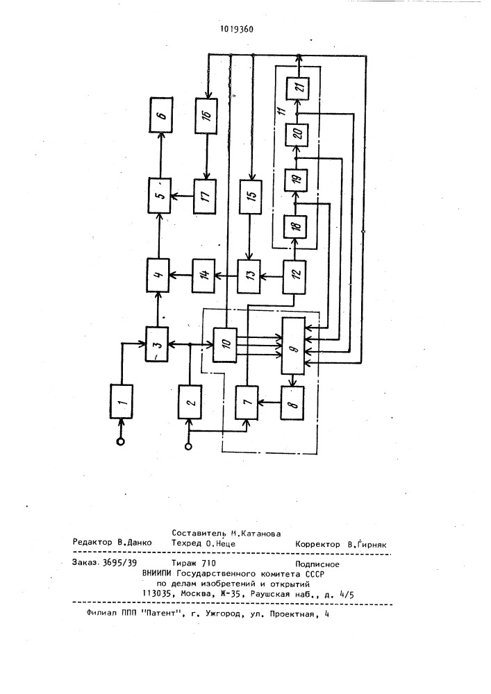 Широкополосный цифровой фазометр (патент 1019360)