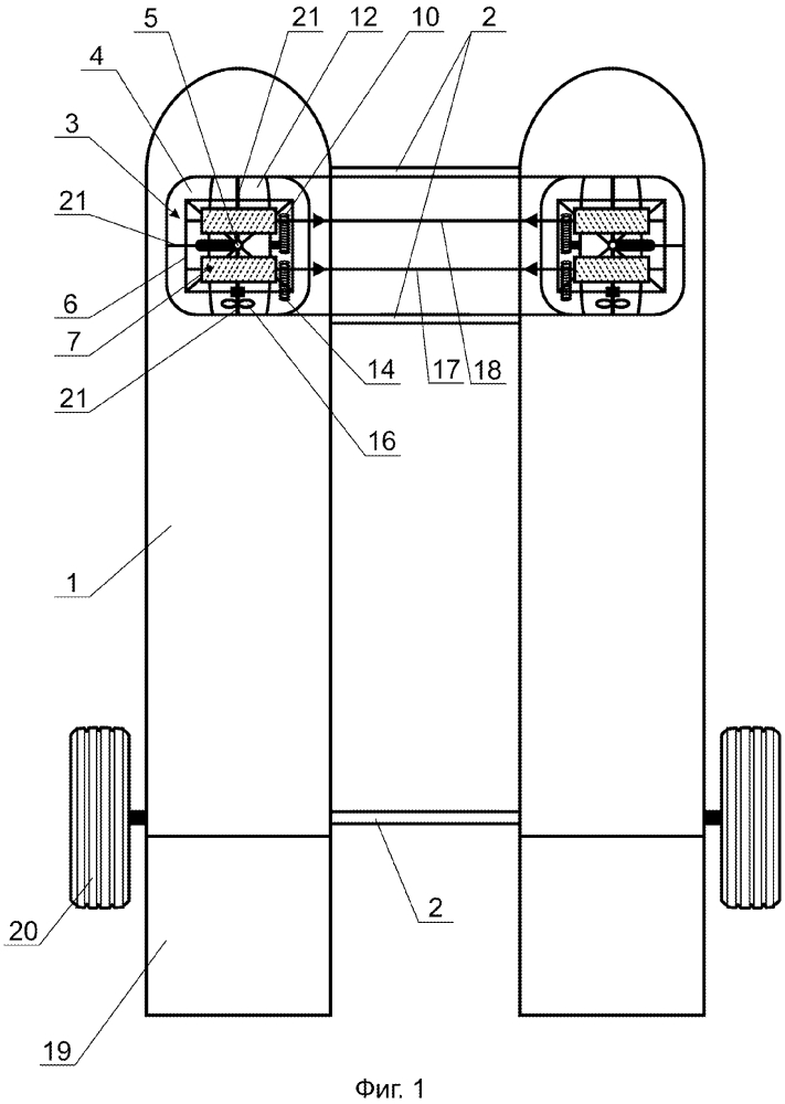Устройство для передвижения транспортного средства как по суше, так и по воде (патент 2621402)