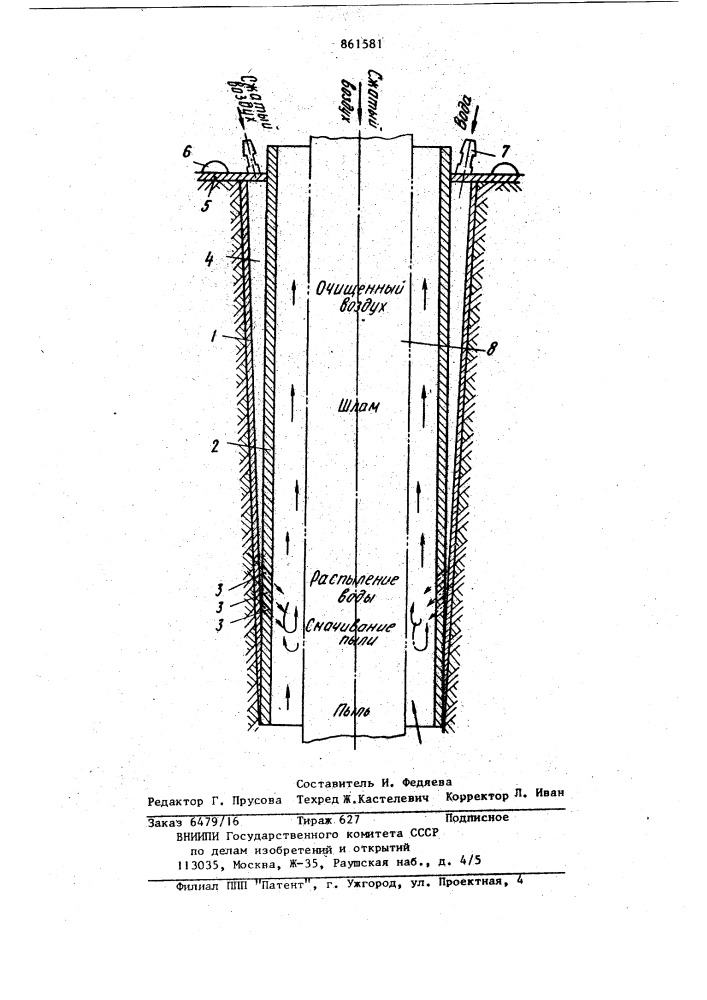 Устройство для пылеподавления при бурении скважин (патент 861581)