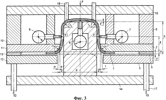 Штамп-прибор для испытания листового материала на пружинение и предельные параметры при четырехугловой гибке с прижимом краев образца (варианты) (патент 2362138)