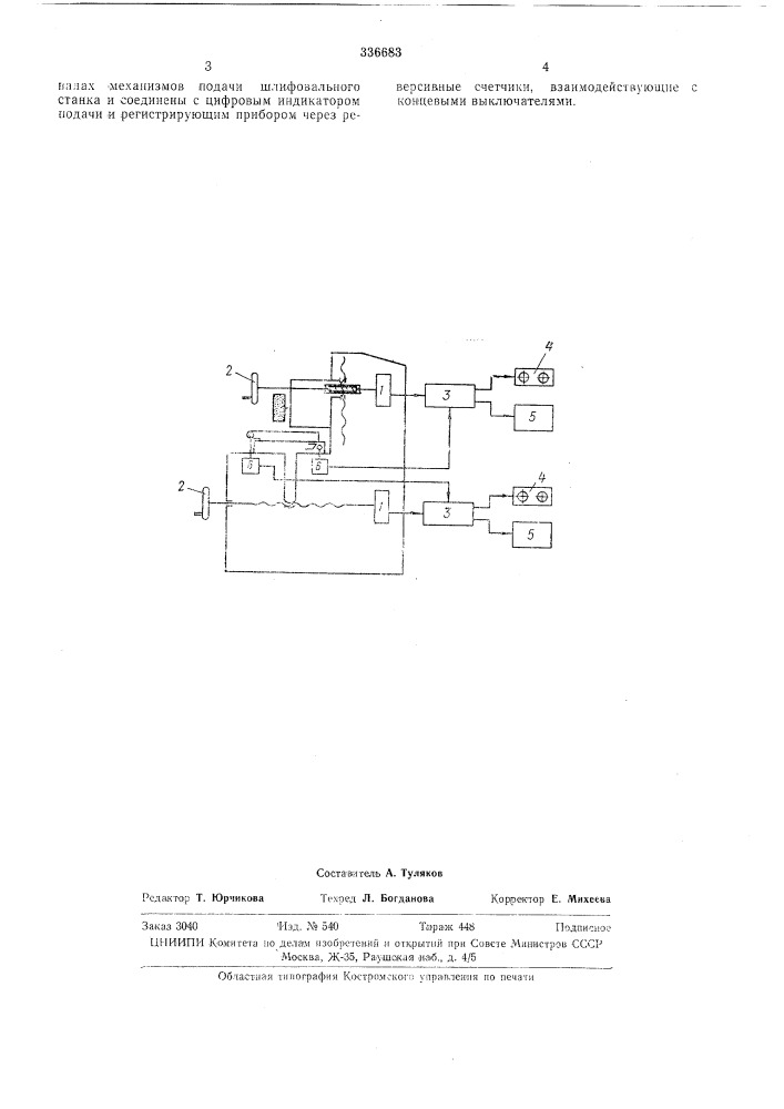 Устройство для контроля и регистрации режилюв обработки магнитных головок (патент 336683)