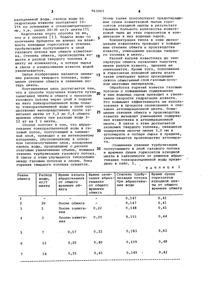 Способ получения извести (патент 963965)