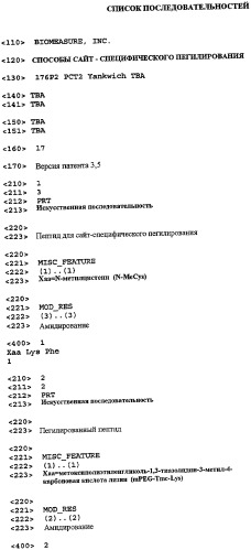 Способы сайт-специфического пегилирования (патент 2424246)