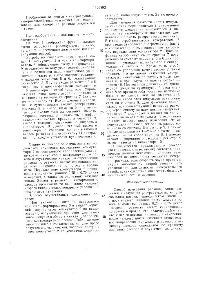 Способ измерения расхода (патент 1326892)