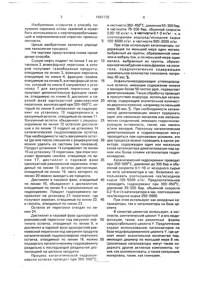 Способ получения керосина и/или газойля (патент 1681735)