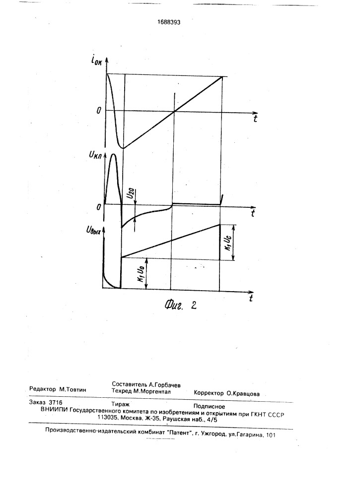 Генератор пилообразного тока (патент 1688393)