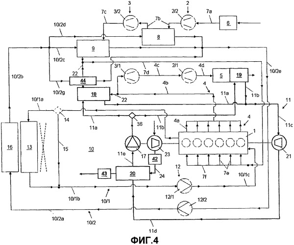 Двигательная установка с контуром охлаждения и отдельным контуром рекуперации тепла (патент 2435052)