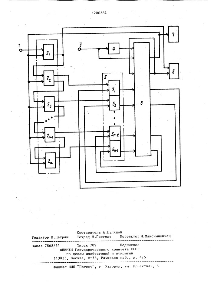 Логарифмирующий счетчик импульсов (патент 1200284)