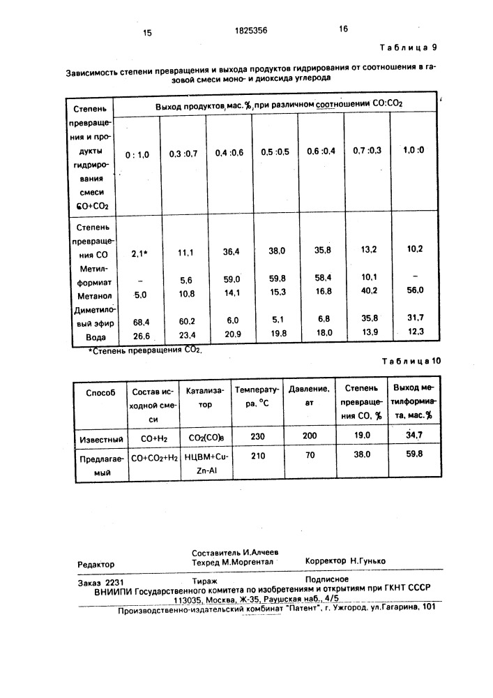 Способ получения метилформиата (патент 1825356)