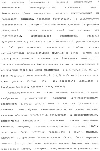 Антитела, сконструированные на основе цистеинов, и их конъюгаты (патент 2412947)