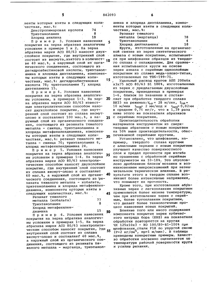 Абразивное зерно с покрытием (патент 842093)