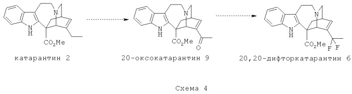 Фторированные производные катарантина, их получение и применение в качестве прекурсоров димерных алкалоидов vinca (патент 2448957)