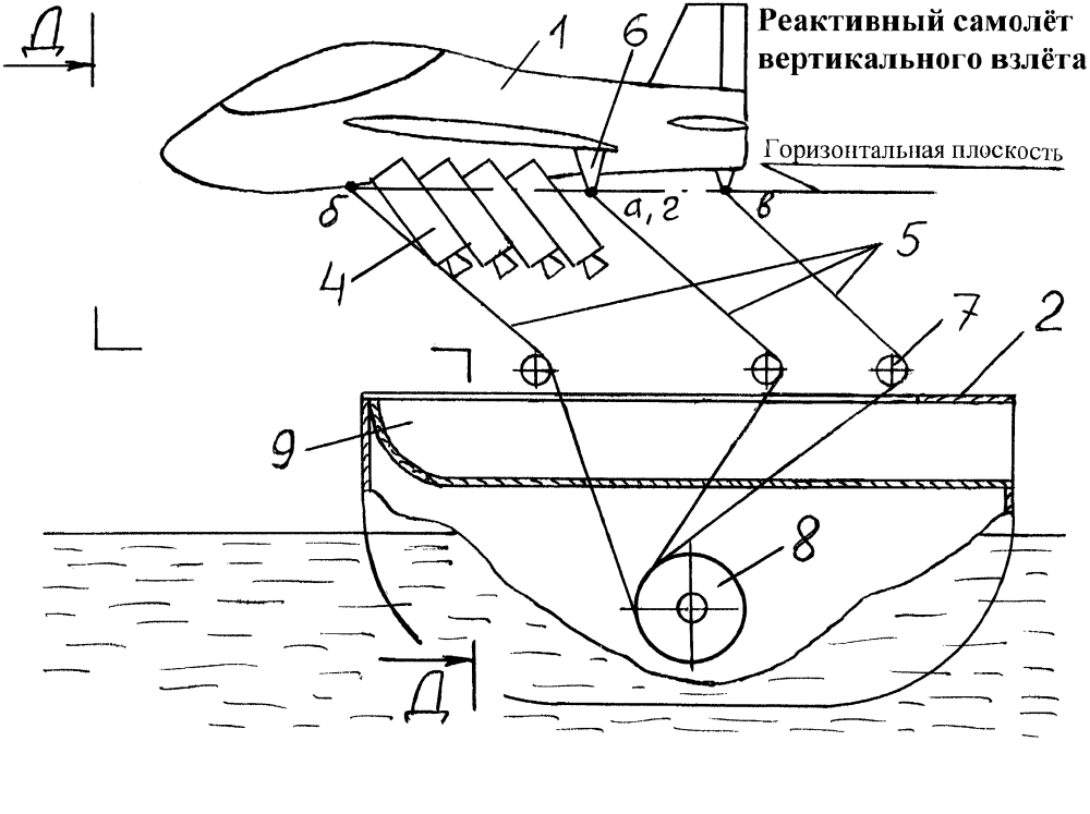 Система для осуществления вертикального взлета реактивного самолета (патент 2610244)