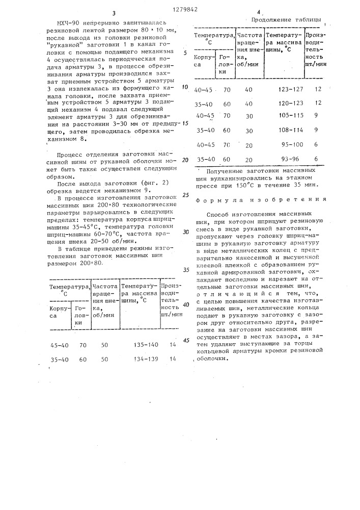 Способ изготовления массивных шин (патент 1279842)