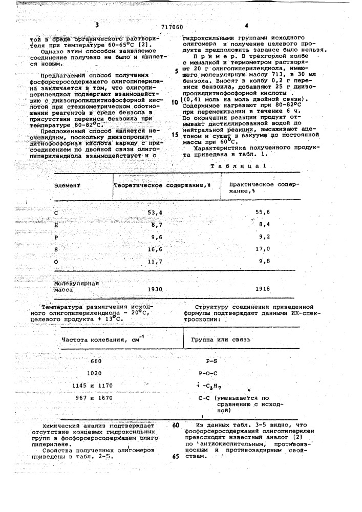 Фосфорсеросодержащий олигопиперилен в качестве присадки к смазочным маслам и способ его получения (патент 717060)