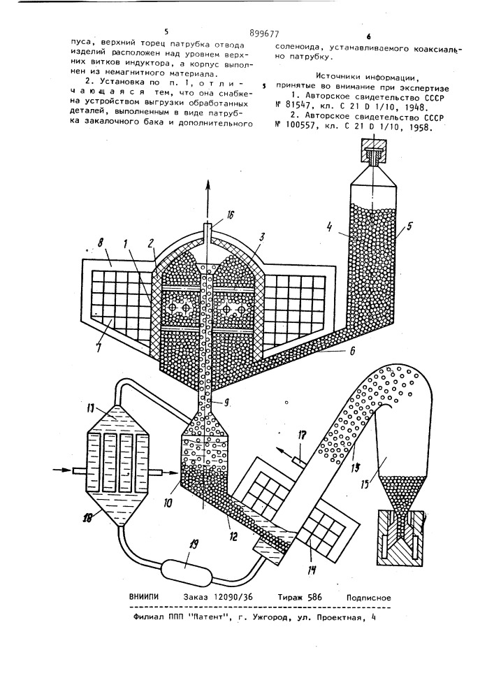 Установка для термообработки ферромагнитных изделий (патент 899677)