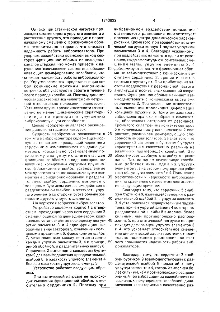 Виброизолятор (патент 1740822)