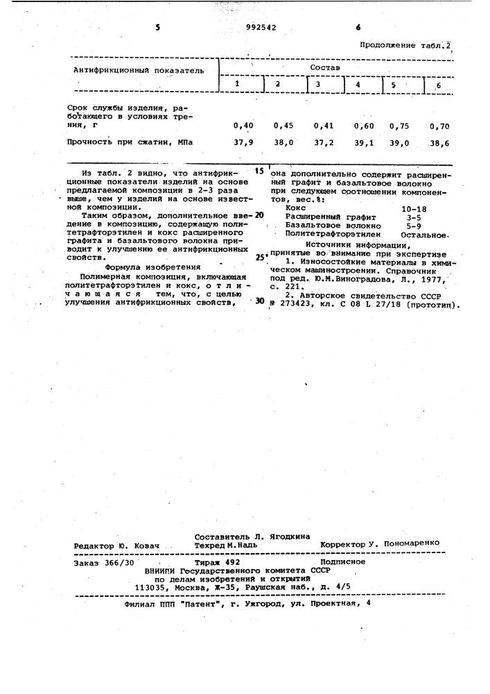 Полимерная композиция (патент 992542)