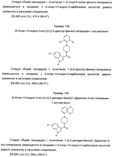 Производные индол-3-ил-карбонил-пиперидина и пиперазина (патент 2422442)