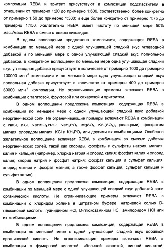 Композиции натурального интенсивного подсластителя с улучшенным временным параметром и(или) корригирующим параметром, способы их приготовления и их применения (патент 2459434)