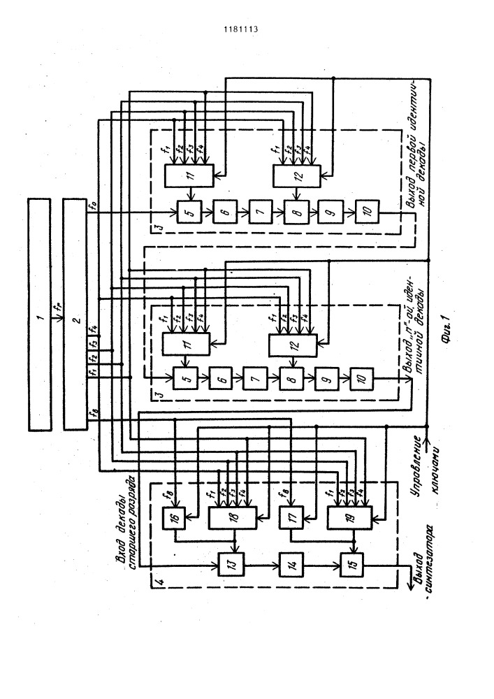 Синтезатор частот (патент 1181113)