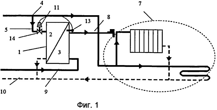 Отопительная система с ускорителем датчика (патент 2486412)