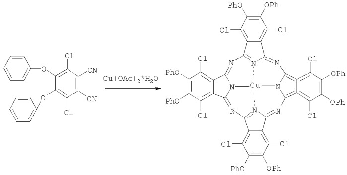 Тетра (3,6-дихлор-4,5-дифенокси)фталоцианин меди (патент 2313544)