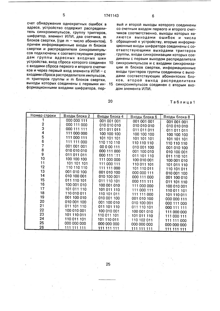 Устройство для подключения абонентов к вычислительной машине (патент 1741143)