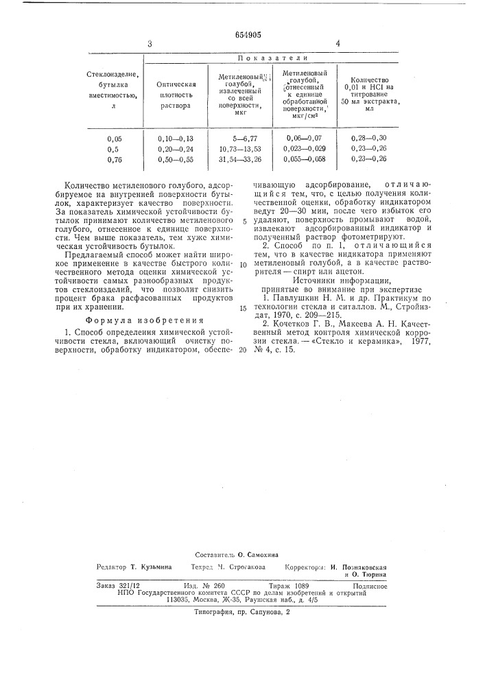 Способ определения химической устойчивости стекла (патент 654905)