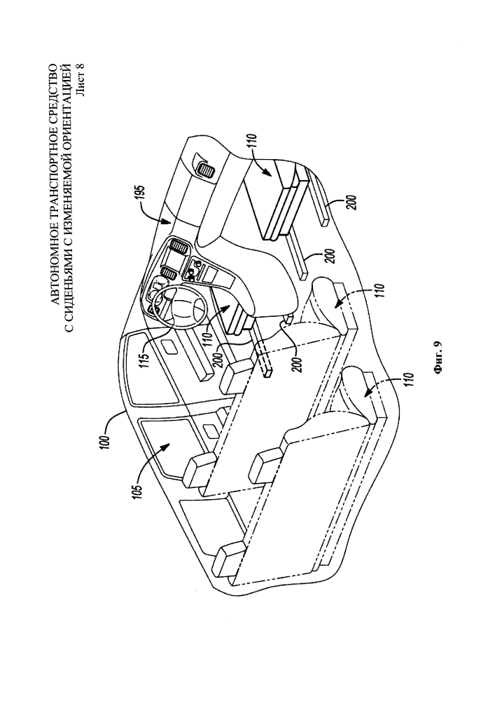 Автономное транспортное средство с сиденьями с изменяемой ориентацией (патент 2644825)