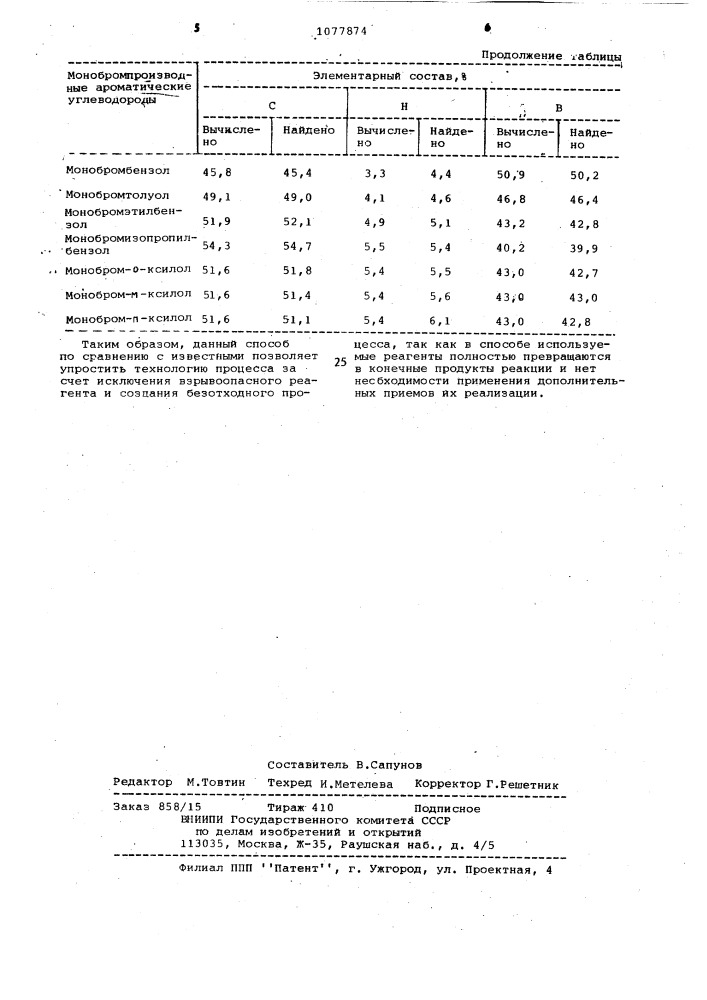 Способ получения монобромароматических соединений (патент 1077874)