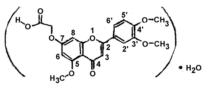 Моногидрат 7-карбоксиметилокси-3&#39;,4&#39; 5-триметоксифлавона, способ его получения и применения (патент 2302416)