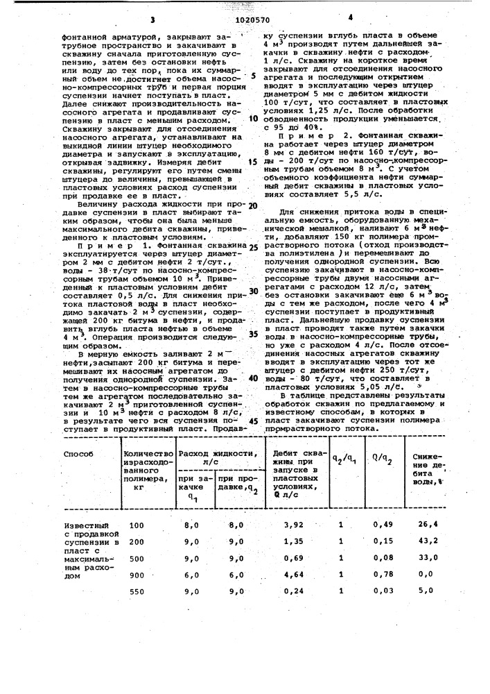 Способ ограничения притока пластовых вод в скважины (патент 1020570)