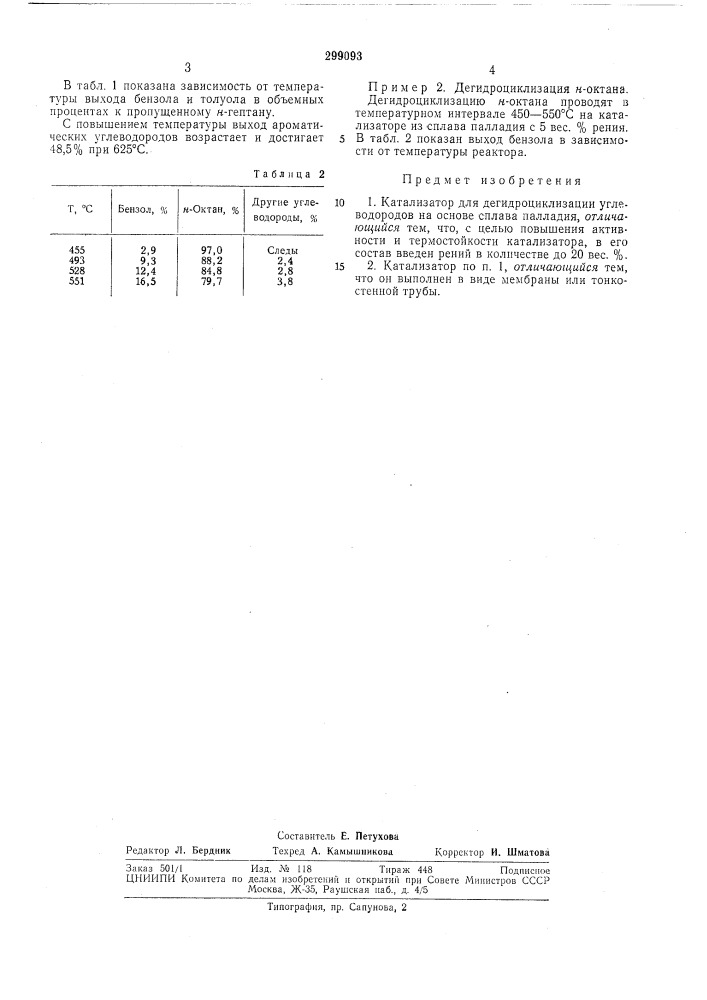 Катализатор для дегидроциклизации углеводородоввсес;.п:'г5- н'''-^:г- (патент 299093)