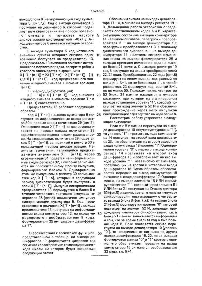 Устройство для кодирования аналоговых сигналов (патент 1624696)