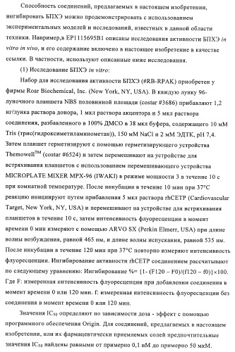 Производные аминопиперидина как ингибиторы бпхэ (белка-переносчика холестерилового эфира) (патент 2442782)