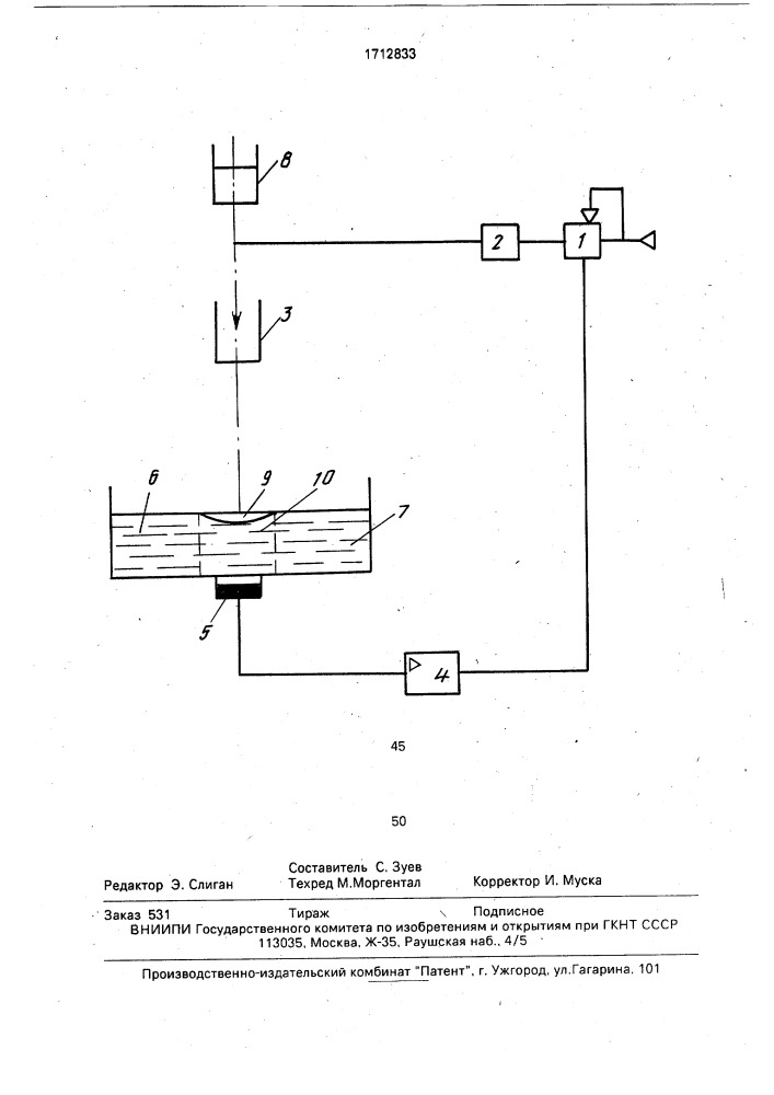 Устройство для измерения поверхностного натяжения жидкостей (патент 1712833)